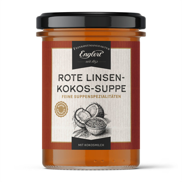Rote Linsen & Kokos-Suppe 390ml / Glas